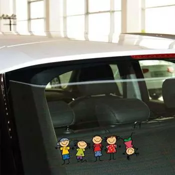Забавный мультяшный детский автомобильный стикер для мальчика и девочки, окно, стена, наклейка на тело, декор для стайлинга автомобиля