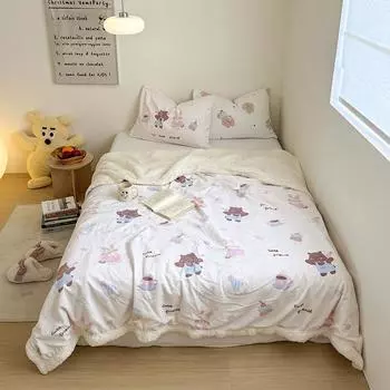 Забавный мультяшный медведь плед зимнее теплое мягкое уютное фланелевое одеяло домашний диван декор кровать одеяла подарки для детей мальчиков девочек 70x100cm (28x39in)