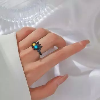 Забавный мультяшный монстр-кот открывающееся кольцо унисекс детское кольцо ювелирное украшение подарок