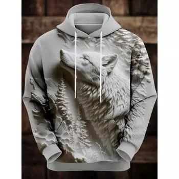 Забавный мужской модный толстовка с капюшоном с 3D-принтом для отдыха в клубе, с капюшоном и карманом, 3D-принт, осень-зима, дизайнерская толстовка с капюшоном L