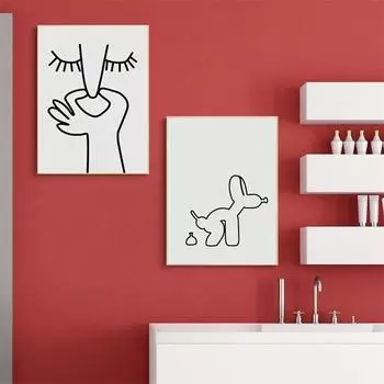 Забавный неприятный запах, абстрактный воздушный шар, собака, юмор, туалетный постер, декоративные картины, холст, настенные художественные фотографии, декор для ванной и туалетной комнаты 21x30cm No Framed