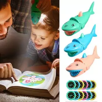 Забавный образовательный проекционный фонарик с узорами динозавров и животных, подарок, игрушка-фонарик для детей синий