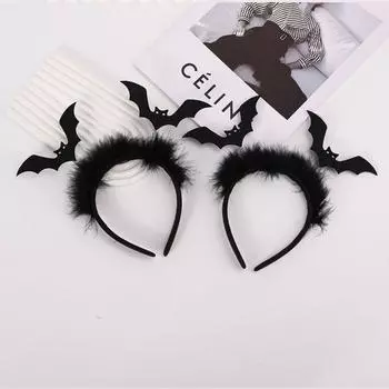 Забавный обруч для волос в виде летучей мыши, модные плюшевые резинки для волос, забавная повязка на голову на Хэллоуин, фестиваль Bats