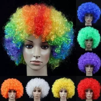 Забавный парик, пушистая волнистая голова, парик для платья на день рождения, реквизит для выступлений, шапочка для волос, реактивные принадлежности для вечеринок фиолетовый