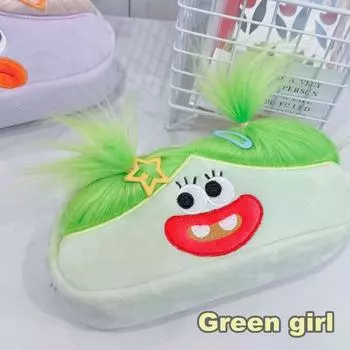 Забавный пенал для жареных волос, пенал для кукол с длинными волосами синий