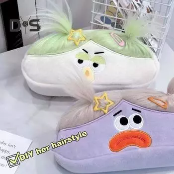 Забавный пенал для жареных волос, пенал для кукол с длинными волосами, вместительная коробка-органайзер на молнии, сумка для хранения, органайзер для канцелярских принадлежностей синий