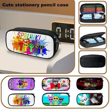 Забавный персонаж однослойный пенал квадратный большой емкости пенал полиэстер канцелярская коробка One Size