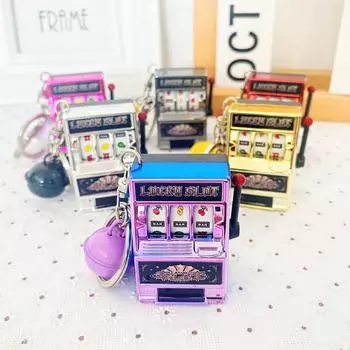 Забавный подарок на день рождения, брелок, развивающие игрушки для детей, игровой автомат с монетоприемником, 1 шт., игровой автомат с мини-фруктами Lucky Jackpot 5.4X3.4X2.7cm серебряный