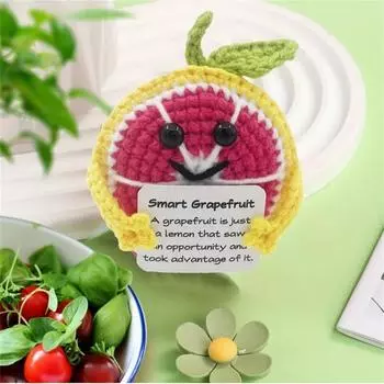 Забавный позитивный милый эмоциональный поддерживающий вязаный крючком новинка поощрение подарок One Size