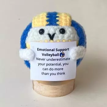 Забавный позитивный волейбол, вязаный крючком мяч с мотивирующей цитатой, милый декор для стола, вдохновляющий подарок для спортсменов, студентов и коллег One Size