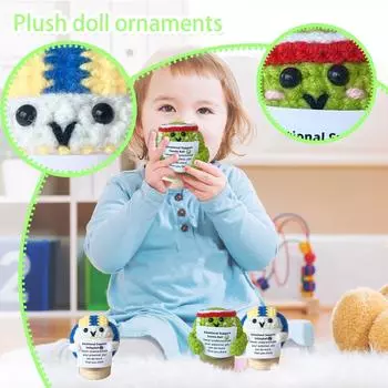 Забавный позитивный волейбол, вязаный крючком мяч с мотивирующей цитатой, милый декор для стола, вдохновляющий подарок для спортсменов, студентов и коллег One Size