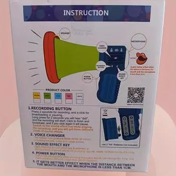 Забавный преобразователь звука, креативный забавный портативный усилитель, модернизированная многоканальная музыкальная звуковая чейнджер, игрушка-рог синий