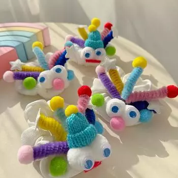 Забавный причудливый плюшевый круг для волос темперамент сотня с детской веревкой для волос для девочек плюшевые веревки для волос для девочек мягкие милые резинки для волос