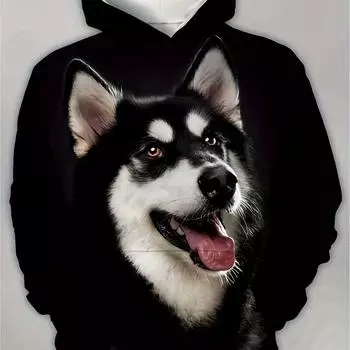 Забавный принт с изображением животных и собак, мужская толстовка с длинными рукавами, повседневная толстовка с капюшоном для активного отдыха, модная мужская одежда L