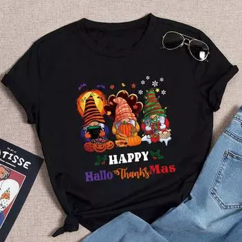 Забавный принт тыквы на Хэллоуин Essential Black T Fashion Harajuku Trend Подарок на Хэллоуин Новая персонализированная футболка 4XL