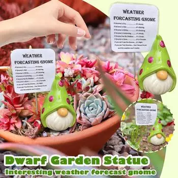 Забавный прогноз погоды гном, садовый гном статуя для вашего сада прогноз погоды забавный знак уникальный подарок садовый декор весенний гном One Size зелёный