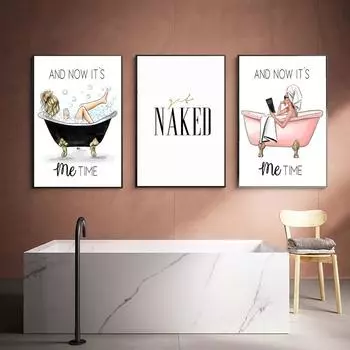 Забавный сексуальный коллаж с задницами, постер для ванны, скандинавские цитаты для ванной комнаты, декоративные картины, холст, настенная художественная картина, украшение для туалета и туалета 21x30cm No Framed
