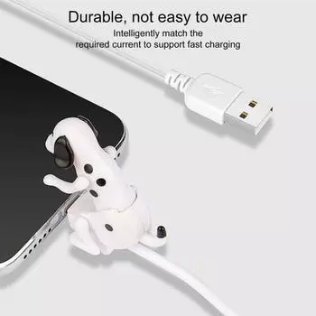 Забавный собачий зарядный кабель для снятия стресса, быстрая зарядка, смарт-чип типа C/8-контактный/микро-USB Type-C белый