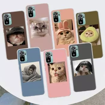Забавный супер милый кот милый чехол для телефона Xiaomi Redmi 10 10C 10A 9T 9C 9A 9 Prime 8 8A 7 7A 6 6A K20 K30 K40 Pro S2 Fundas Redmi 10