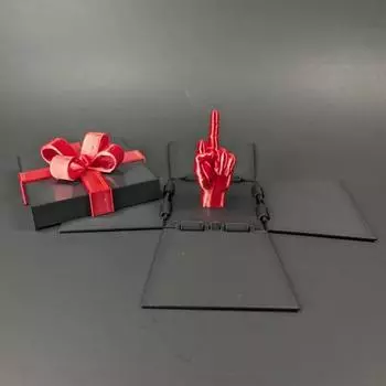 Забавный сюрприз в виде среднего пальца, подарочная коробка, 3D-печатная игрушка на день рождения, компактное шалость