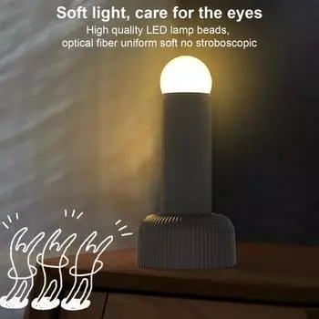 Забавный светодиодный ночник с мягким свечением, без мерцания, защита глаз, компактный размер чёрный