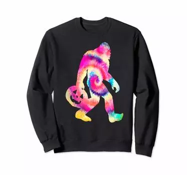 Забавный толстовка с принтом тай-дай для костюма Бигфута на Хэллоуин «Сладость или гадость»