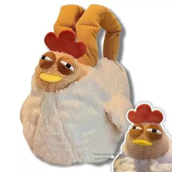 Забавный трюк, усталые сонные глаза, уродливая куриная сумка, плюшевый член, плюшевая сумка, продолжайте работать, сумка для заработка, уникальный подарок для нее about 30-32cm