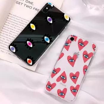 Забавный турецкий чехол для телефона Lucky Blue Evil Eye для iPhone 11 12 13 mini pro XS MAX 8 7 6 6S Plus X 5S SE 2020 XR прозрачный чехол iphone 12mini