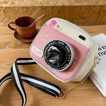 Забавный узор камеры, сумка через плечо на молнии с регулируемым ремешком, симпатичная сумка через плечо из кожи