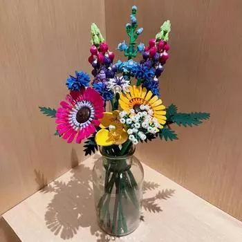 Забавный вечный искусственный цветок хризантемы, украшение для дома, букет полевых цветов 10313, строительные блоки, подарок для девочек, детские игрушки