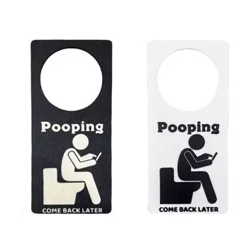 Забавный знак «Приходи позже какашка» на дверной ручке туалета и ванной комнаты, висящий знак, розыгрыш, подарок One Size белый