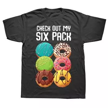 Зацените My Six Pack Donut, забавные футболки для спортзала, летняя стильная уличная одежда, футболка с короткими рукавами, подарки на день рождения, мужская одежда S