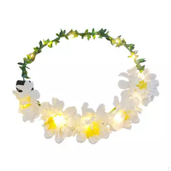 Зачарованный цветочный нимб для украшения головы для праздничных случаев White