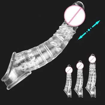 Задержка эякуляции эластичное кристаллическое кольцо для пениса мужские многоразовые презервативы яички бондаж член удлинитель рукав секс-игрушки для мужчин S