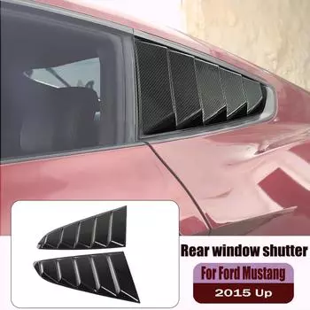 Заднее окно автомобиля, украшение для жалюзи, наклейки, подходят для Ford Mustang 2015, вентиляционное отверстие, абажур чёрный