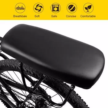 Заднее сиденье велосипеда Велоспорт MTB Горный велосипед Искусственная кожа Мягкая удобная подушка Задняя стойка для велосипеда чёрный