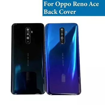 Заднее стекло для Oppo Reno Ace, задняя крышка батарейного отсека, стеклянная дверь, задний корпус для Reno Ace PCLM10, замена задней крышки электрические фиолетовый
