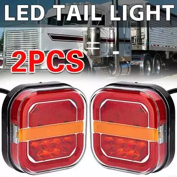 Задние фонари для грузовиков Квадратные светодиодные задние фонари для прицепов Подсветка номерного знака Задние фонари для грузовиков Автомобильные аксессуары Высокое качество 2pcs