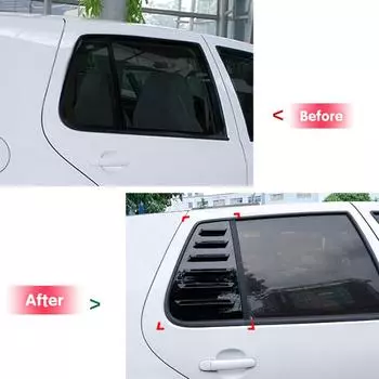 Задние окна автомобиля, боковые вентиляционные жалюзи, наружная отделка, глянцевый черный АБС-пластик для Volkswagen Golf 4 MK4 1997-2006