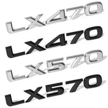 Задний багажник автомобиля LX470 LX570, наклейка с логотипом, тюнинг автомобиля, задняя дверь, буквенная эмблема, значок, наклейка, наклейка LX470 серебряный