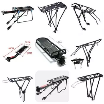 Задний багажник для горного велосипеда: Быстросъемный, утолщенный алюминиевый сплав со светоотражающей пленкой Hollow iron tube shelves; L