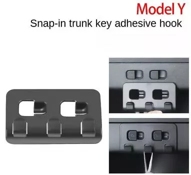 Задний багажник, крючок, кнопка сиденья для модели Y Tesla Cargo, держатель для продуктовых сумок, вешалка для зонта, хранение, салон автомобиля 2024 чёрный