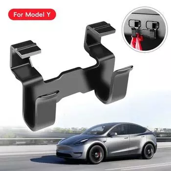 Задний багажник, крючок, кнопка сиденья для Tesla Model Y, держатель для продуктовых сумок, вешалка для зонта, аксессуары для салона автомобиля чёрный
