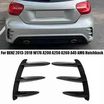 Задний бампер автомобиля Canards Side Vent Spoiler Anti Collision Guard для Mercedes Benz W176 A200 A250 A260 A45 AMG 2013-2018 чёрный