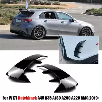 Задний бампер Flicks Спойлер Canards Splitters для Mercedes Benz W177 AMG Line Hatchback A180 A200 A220 A160 A250 A35 2019 чёрный