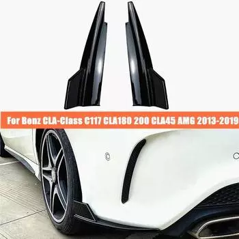 Задний бампер сплиттер для Mercedes-Benz CLA-Class C117 CLA180 200 CLA45 2013-2019 для AMG задний бампер протектор наклейка кузов комплект чёрный
