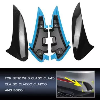 Задний бампер спойлер боковой плавник Canard аксессуары для стайлинга автомобиля для Mercedes Benz CLA Sport C118 CLA200 CLA220 CLA250 CLA45 AMG 2020-2024 Glossy Black