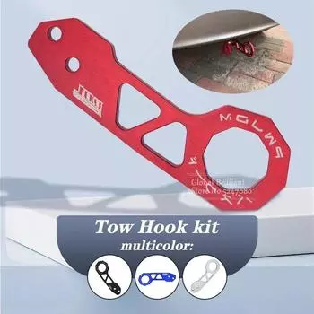 Задний буксировочный крюк JDM Style Racing, задний буксировочный крюк из алюминиевого сплава для Honda Civic RS, Toyota, Honda, Chevrolet, Ford, тросы для буксировочного устройства серебряный