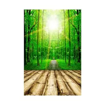 Задний фон на тему «Лесной сад» с деревянными досками, Фотосессия для вечеринок, Декор для улицы, Сад, Задник для мероприятий, Свадьбы 3*5ft (100*150cm)