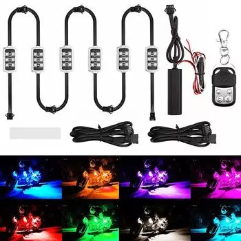 Задний фонарь для мотоцикла 6 RGB 36 светодиодов Moto Smart Brake Lights LED Motorcycle Light